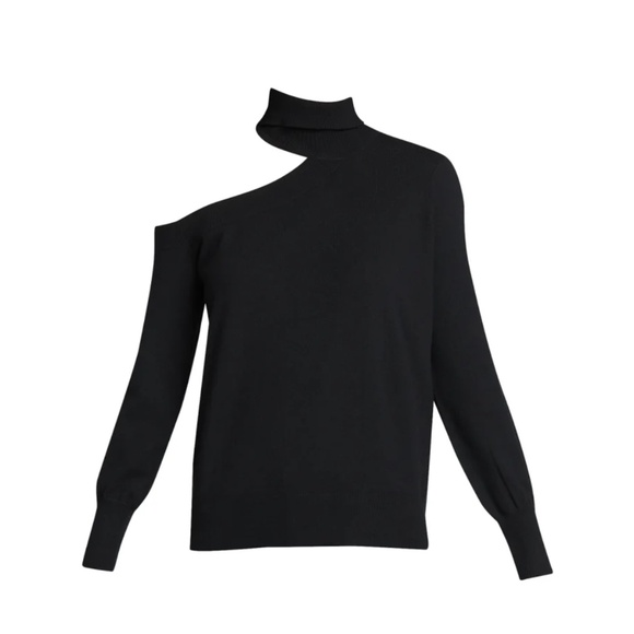 L'AGENCE Sweaters - L'AGENCE Easton Wool Blend One Shoulder Sweater - Black